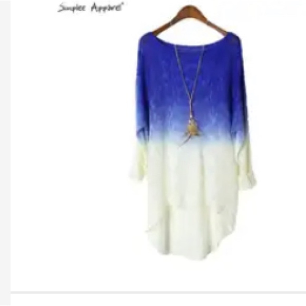 Ombré sweater blue and white
